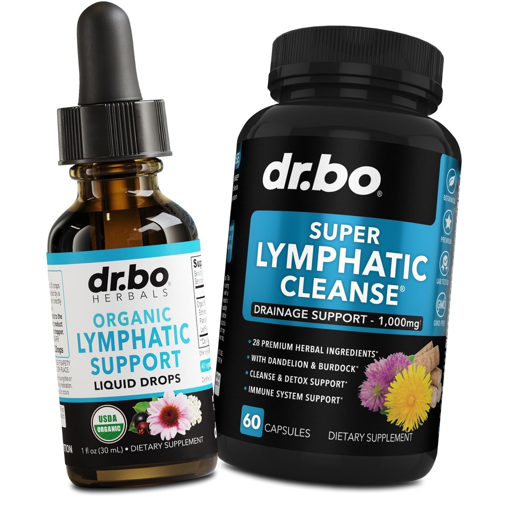 Limfatice Drenaj Suplimente picături & pastile - organic Lymphatic suport Picături lichide Curăța capsule cu Echinacea, Ginger, Dandelion, Red Root Supliment Limph Node Detox Curățare Sistem de drenaj