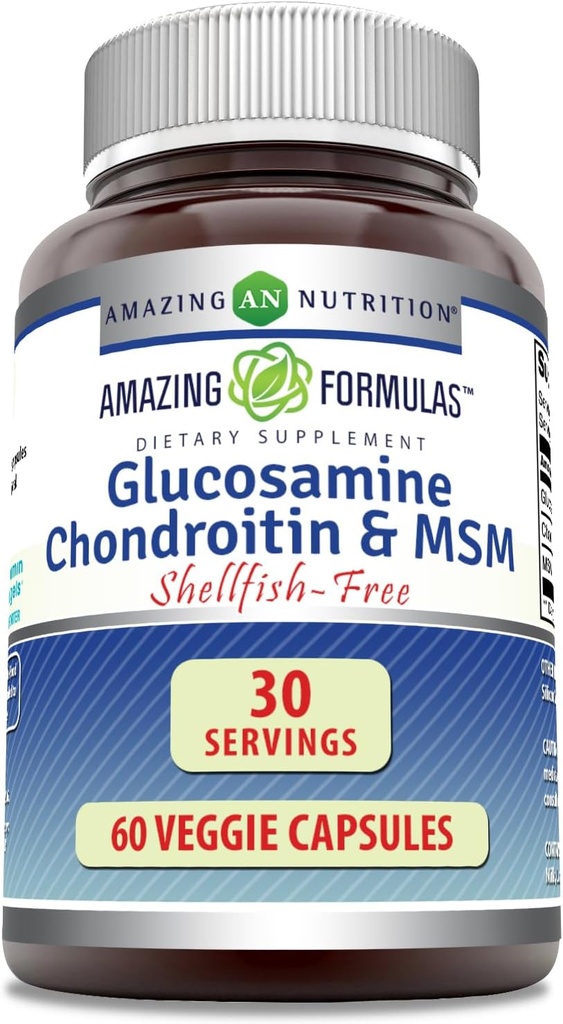 Amazing Formulas Glucosamine Chondroitin & MSM 60 Veggie Capsules 