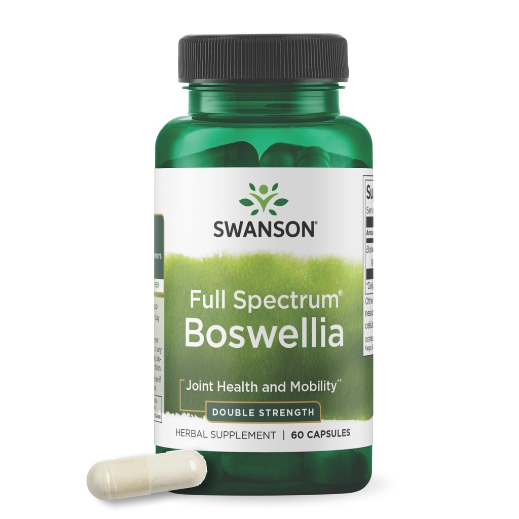 Swanson Dublă Rezistenţă Boswellia Serrata Ayurvedic Supliment comun pentru adulţi activi Căutarea de flexibilitate şi sprijin de mobilitate - 800 mg (60 capsule)