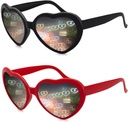2 Pack cu forme de inimă Ochelari de difracție pentru femei, Ochelari de soare efect cardiac sunt perfecte pentru accesorii de Ziua Îndrăgostiților, Partidul Rave, Petrecere de nunta, Seara muzicală, Spectacole de artificii.