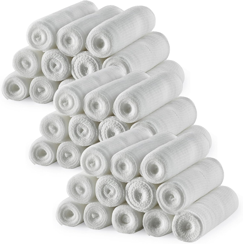 MEDca Bandage Rolls - 36 Pack, 4 în x 4.1 Yards Per roll, medical grad Stretch înfăşurare pentru dressing Toate tipurile de răni și Kit de prim ajutor (4-Inch, 36 buc)