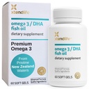 Xtendlife Omega 3 DHA ulei de pește - 1100mg cu 700mg DHA și 300mg EPA - Omega 3 6 9 Supliment pentru inimă și creier - 1 lună de aprovizionare (60 Conte)