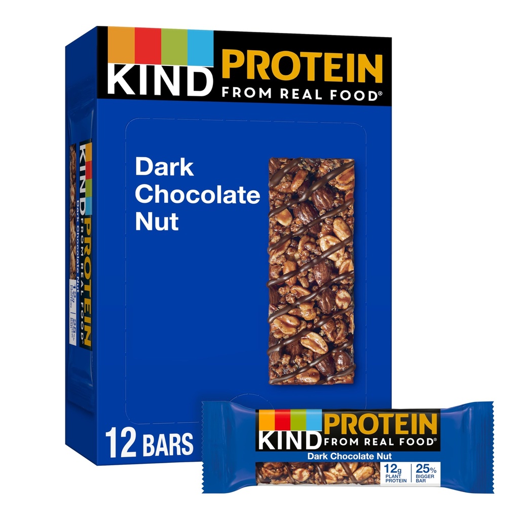 Bar de gustare a proteinelor, nuci de ciocolată neagră, gustări sănătoase, gluten gratuit, 12g proteine vegetale, 12 conte