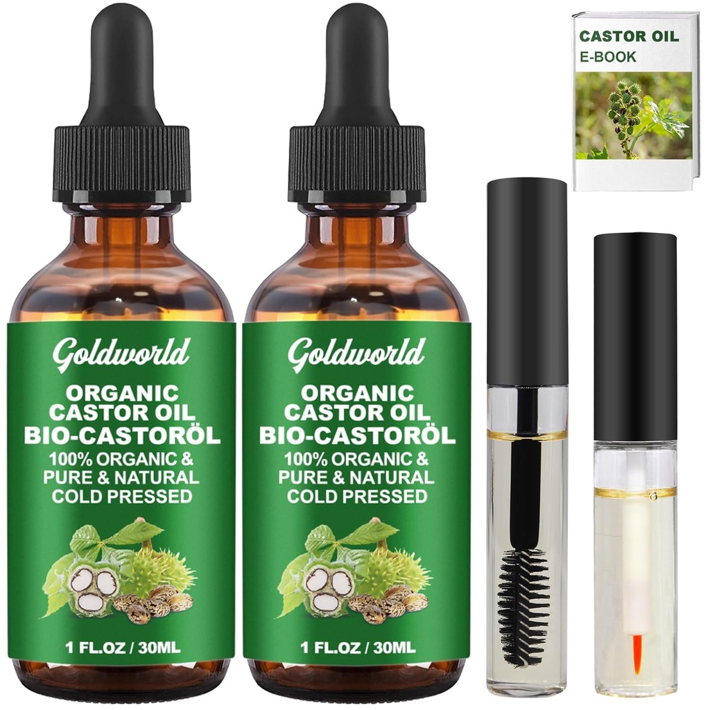 Ulei de Castor Organic și pur rece presat Ser de creștere gene nerafinate, hexane sticla gratuit Lash sticla, cadouri de Crăciun pentru femei Stocare Stuffers