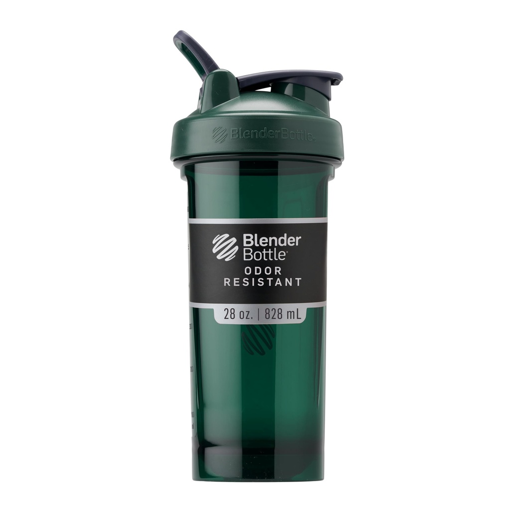 BlenderBottle Shaker Sticle Pro Series Perfect pentru Shake-uri de proteine și antrenament pre, 28-Ounce, verde cu culoare completă