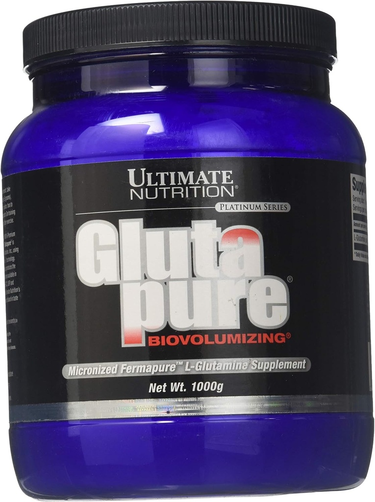 Ultimate Nutritie Gluta Pure Biovolunizing Micronized Fermapure L-Glutamine, Intestinal Health Regulation, Recuperare musculara, Imunum Supplement 1000G