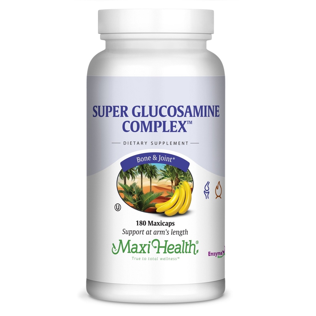 Maxi Health Super Glucosamină Complex - Formula comună - cu MSM - 180 capsule - Kosher