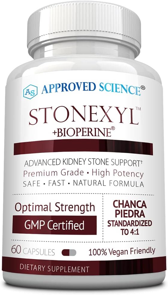 Stiinta aprobata Stonexil - Suport Herbal pentru Pietrele Rinichilor - 60 Capsule - Chanca Piedra - Absorbtie ridicata - 1 luna de aprovizionare - Vegan