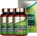 Zooone- Lutein ochi vitamine Suplimentul pentru sanatatea maculara si ochi uscat, conține luteina, zinc, vitamine C/E & Zeaxantină pentru a sprijini sănătatea ochilor, 90 comprimate (3)