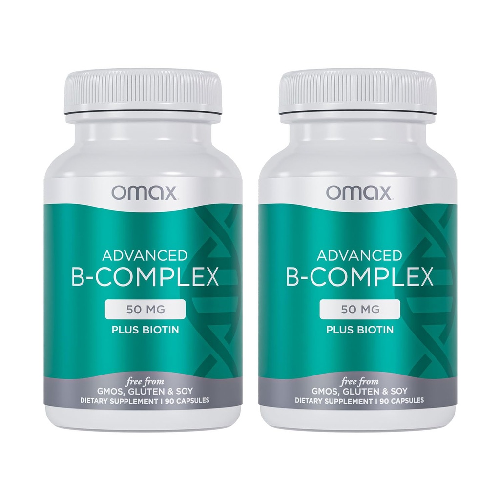 Omax3 2 Sticle - Advanced Vitamina B Complex 50MG cu Biotin 