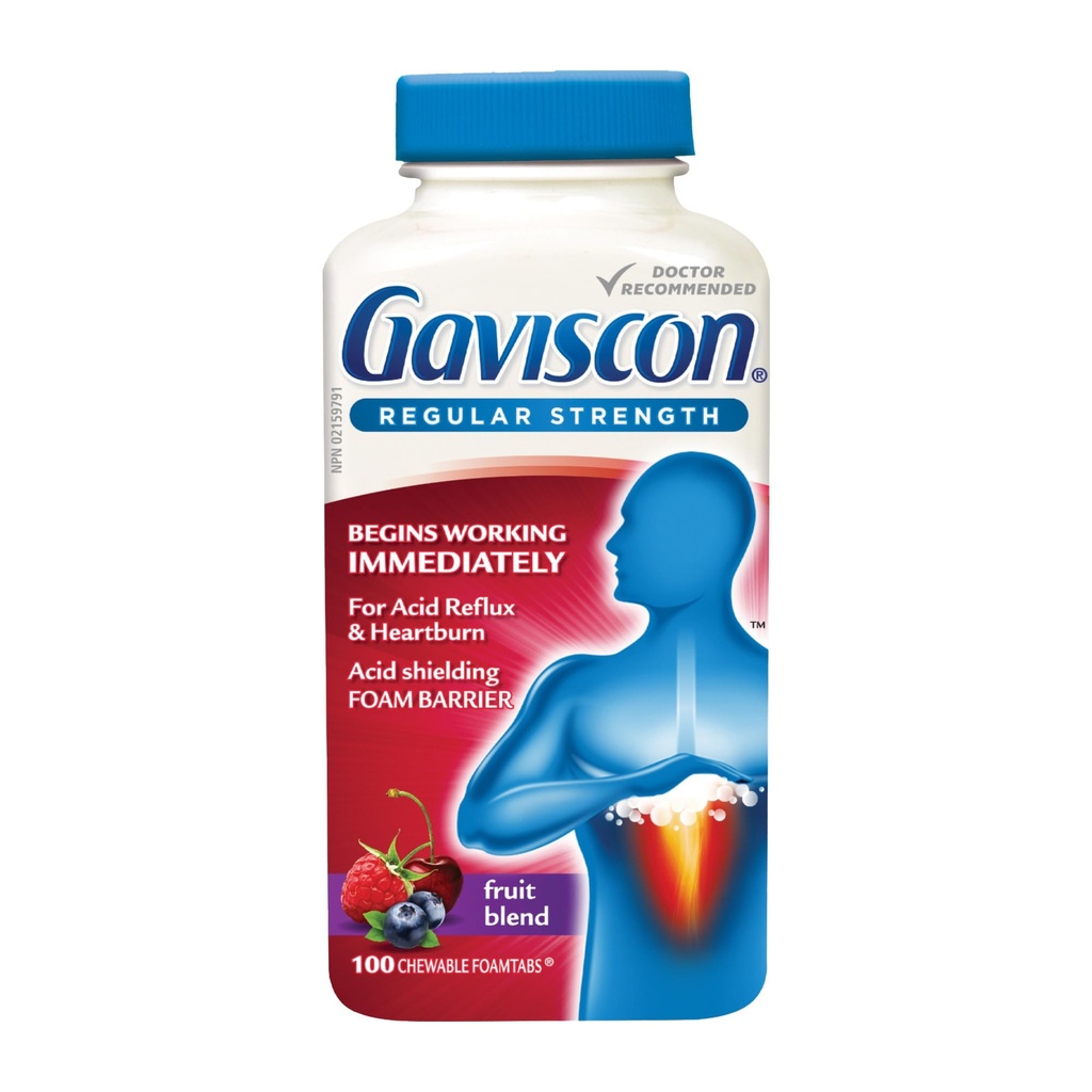 Gaviscon Concentraţie regulată Antiacid fruct 100 comprimate