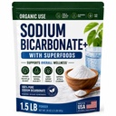 Utilizare organică Bicarbonat de sodiu Alkaline Supliment pentru Alkalinitate. Suport Rinichi și acid gastric Neutralizer w/Alkaline Superfoods. Pulbere bicarbonat de sodiu Suport imun renal Antiacid Sport 1,5LB