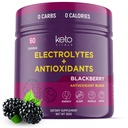 Keto Vitals Antioxidant Electrolits Pulbere - Blend Keto Electroliti cu Potasiu, Magneziu, Sodiu, & Calciu - Nu zahăr Electrolit Drink Mix & Hydration pulbere, 60 Servings, BlackBerry