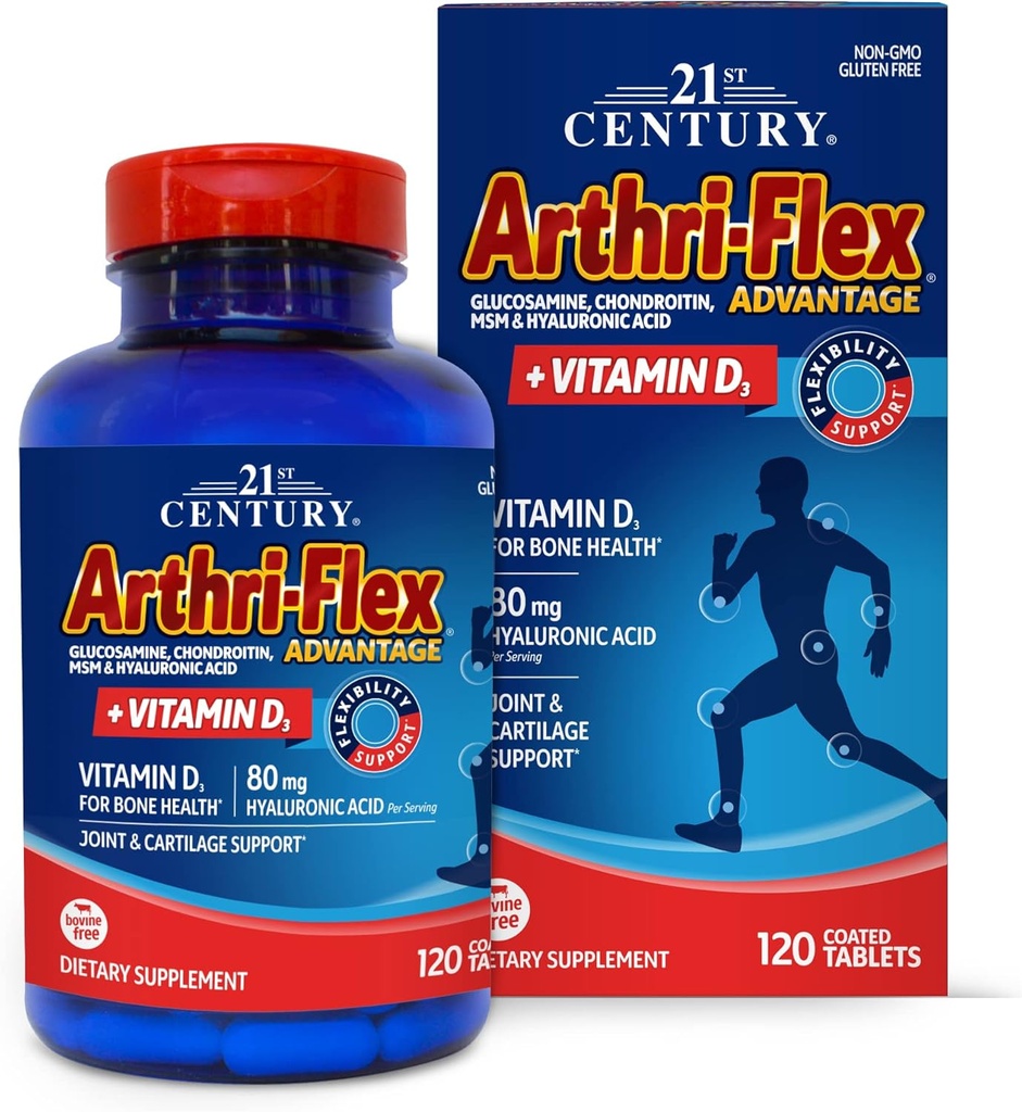 21st Century Artri-Flex Advantage + Vitamina D3, 120 comprimate filmate