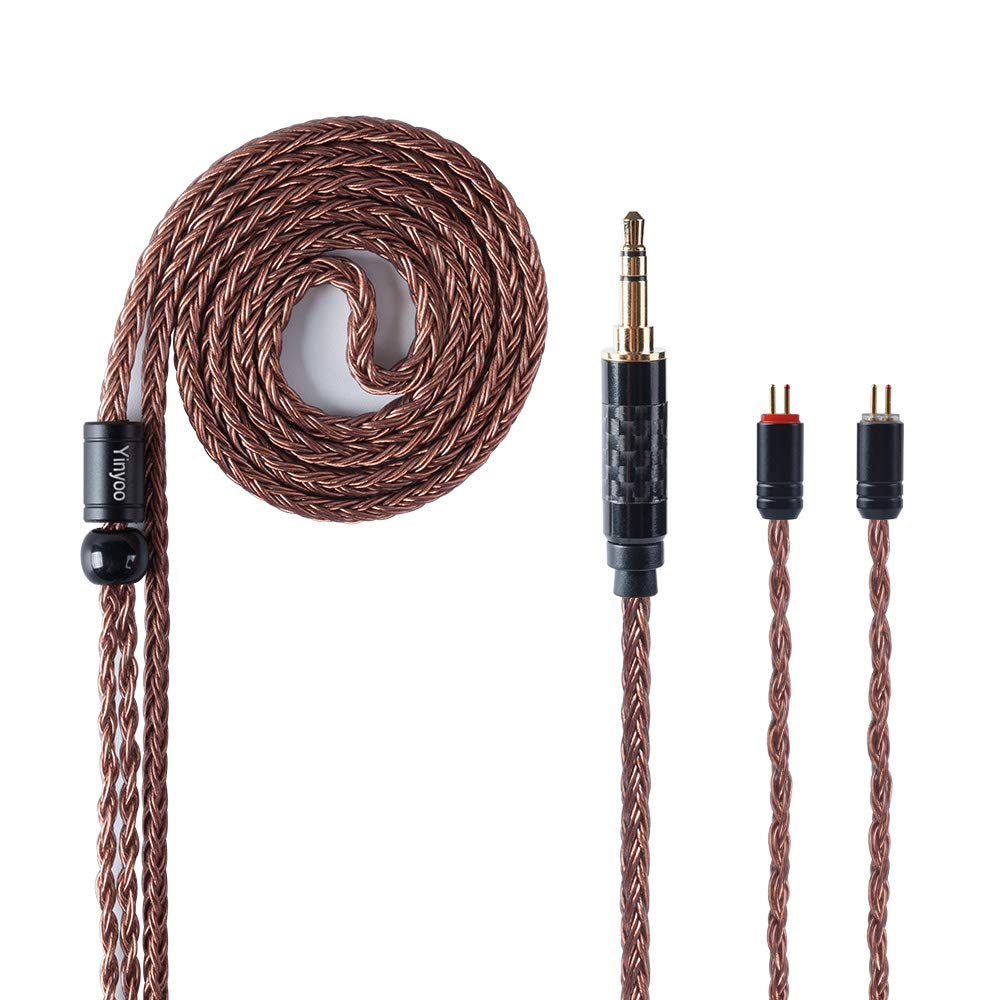 YINYOO Căști de înlocuire Cable 16 Cores Single Crystal Copper Cable Cable Cable pentru kz zst zs10-pro zsn-pro-x edx-pro zs10-pro-x dqs cca CRA c10 c12(2pins, 3.5mm Jack)