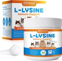 L-Lysine pulbere pentru pisici, 120g Lysine pulbere Suportă Cats Sistemul imunitar, Respirație și funcția vizuală 