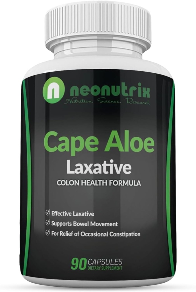Cape Aloe Laxative naturale pentru constipație Relief- Promovează mișcarea sănătoasă Bowel- Supliment pentru bărbați și femei - Herbal Detox - 90 Capsule - Made in the USA by Neonutrix