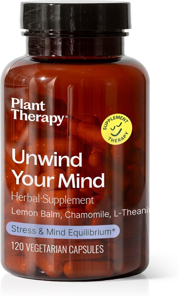 Terapia plantelor Desfă-ți mintea capsule supliment vegetal, natural relaxant, ajută la calmarea unui creier ocupat, mare după o zi lungă sau înainte de pat, 120 capsule vegetariene (4 lună de aprovizionare), Made in the USA