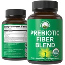 USDA Organic 3-in-1 Fibră prebiotică - Capsule Vegan pentru Gut, Digestive Health. Prebiotice pe bază de plante alimentare brute pastile Supliment cu Inulin (Jerusalem Anghinare), Acacia Fibers, SunFiber