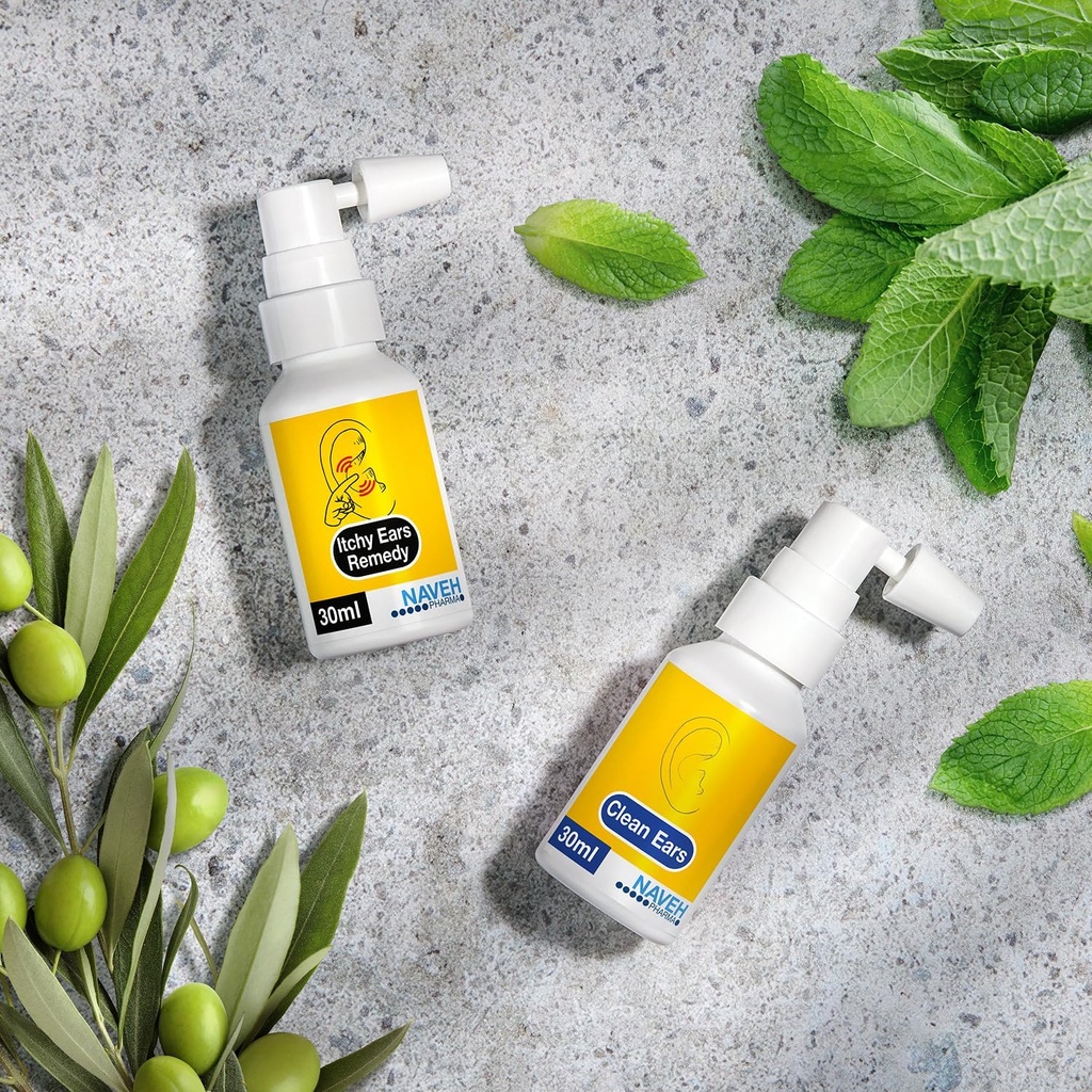 NAVEH PHARMA mâncărime urechi Remedy Curățarea urechii și Mâncărime Relief (1 fl oz) + NAVEH PHARMA CleanEars (1 fl oz)