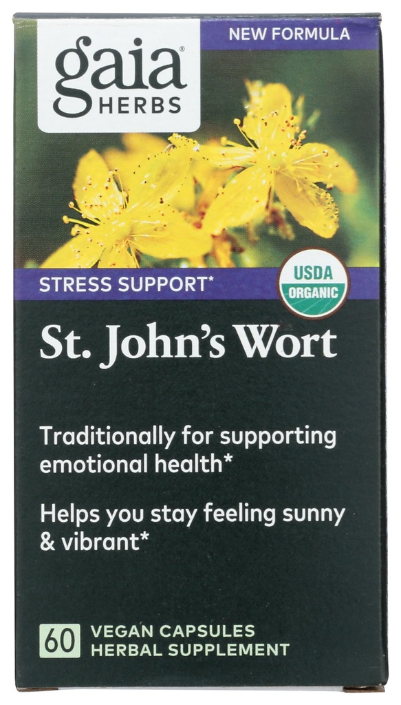 Gaia Herbs St. John's Wort, Vegan Liquid Capsules, 60 Count - Stres Support to Promove a positive and Sunny Mood