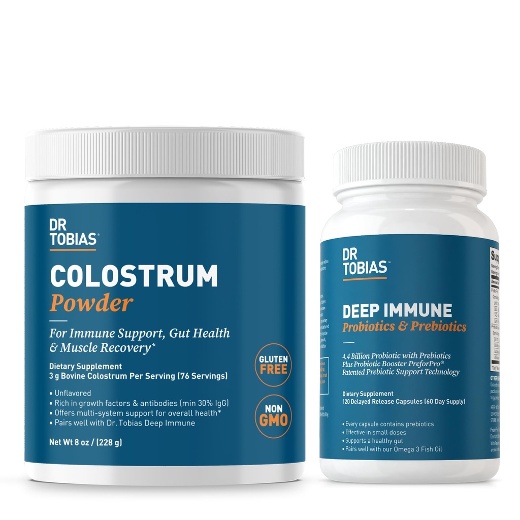 Dr. Tobias Probiotice imune profunde și prebiotice și praf de colostru - Sprijină Digestive Health, Sanatate Gut, și Funcția imunitară