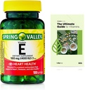 Spring Valley Vitamina E Heart Health Supliment alimentar Softgels, 180 mg (400 UI), 100 Conte + Exclusiv VitaMax Vitamina Guide (2 elemente)