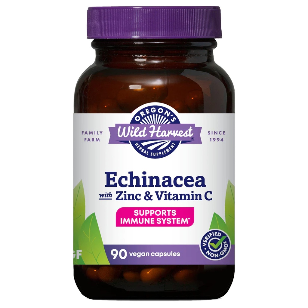 Oregon Wild Harvest Echinacea cu zinc și vitamina C capsule, 90 Conte