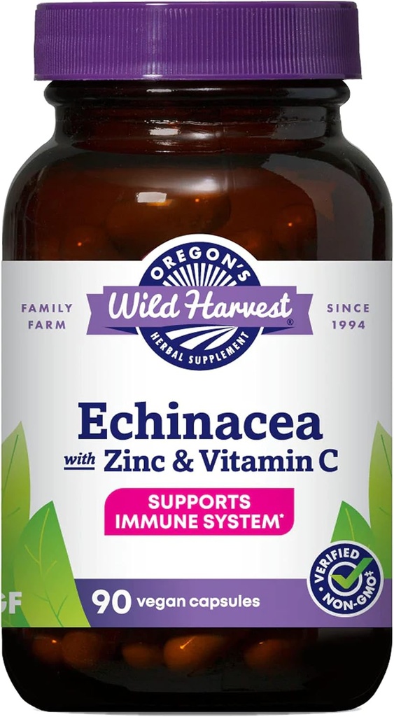 Oregon Wild Harvest Echinacea cu zinc și vitamina C capsule, 90 Conte