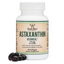 Astaxanthin 12mg Max Putere (Numai patentat Astexanthin (Astrareal) cu 70+ Studii clinice umane - lume cel mai studiat brand) Crescut, recoltat, și fabricate în Statele Unite ale Americii (Astaxantina) de lemn dublu