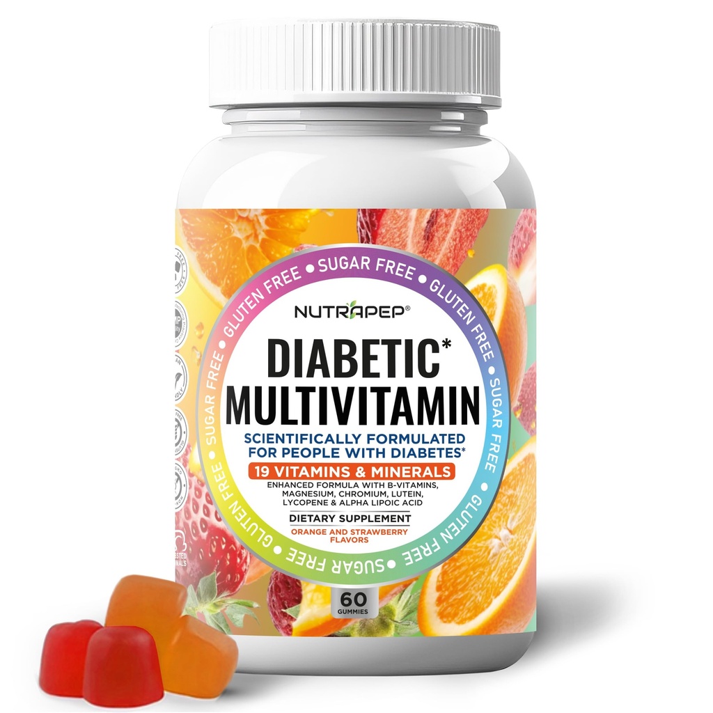 Premium Multivitamine Gummies Chemable pentru femei si barbati - Supliment gratuit de zahar si gluten Vitamine - Magneziu de calciu Zinc mangan Tiamină Biotina...
