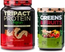 Nurology Greens & Fruits Powder-Natural Source Superfood, Vanilla Scorțișoară (30 Servings) TRIPACT Pudra de proteine din Vegan, Unt de arahide Vanilie (20 serviri)