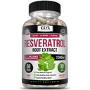 Kaya Naturals - Capsule Resveratrol - Supliment anti imbatranire - Antioxidanti cu suport cerebral - Beneficii maxime - 60 Capsule vegetale