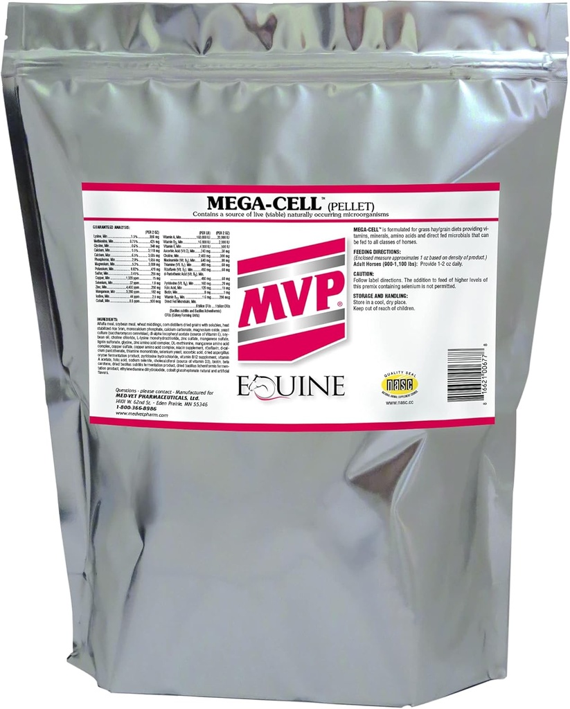 Mega-Cell (10lb) Menținerea echilibrată a vitaminei și mineralelor pentru cai