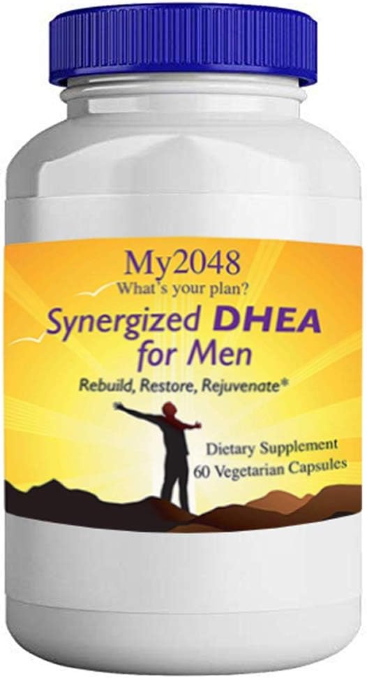DHEA pentru bărbaţi - My2048 Sinergizat în Capsule vegetariene, 60 Conte, Echilibrul hormonal, Include 25 mg DHEA, 50 mg Acid alfa-lipoic şi 50 mg Diindolilmetan