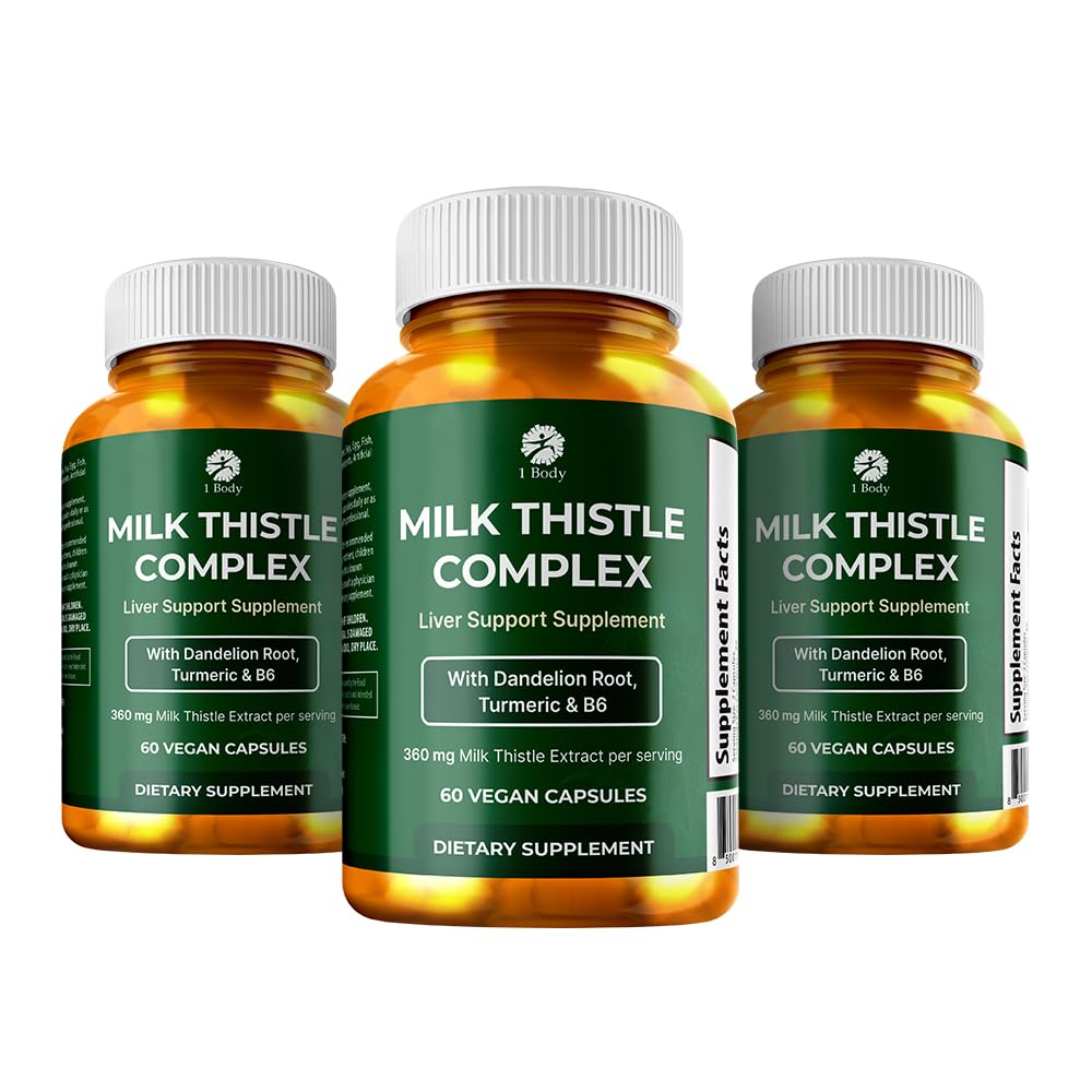 1 Suport hepatic Body Pachet triplu - 180 capsule - Mulg de ciulin și rădăcină de păpădie