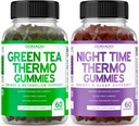 Ceai verde Burner Gumies gras (60 Count) - Apetit Suppressant pierdere în greutate Suplimentul și timp de noapte Gummies Fat Burner (60 Conte) Pierderea în greutate și supliment metabolic - terțe părți testate - Statele Unite ale Americii Made