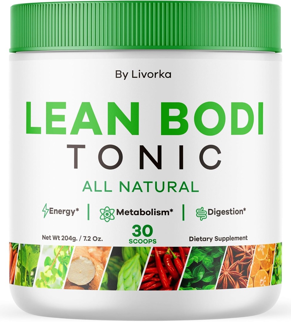 LIVORKA Lean Bodi Tonic, toate naturale avansate praf de formulă - 30 serviri pentru 1 lună