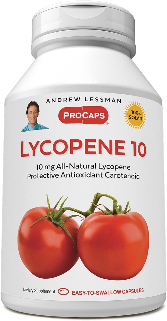 ANDREW Licopen 10 mg - 60 Softgels - Antioxidant Carotenoid protector. Ajută la protejarea țesuturilor de daune radicale libere, suporta san, prostata, sistemul cardiovascular. Fără aditivi
