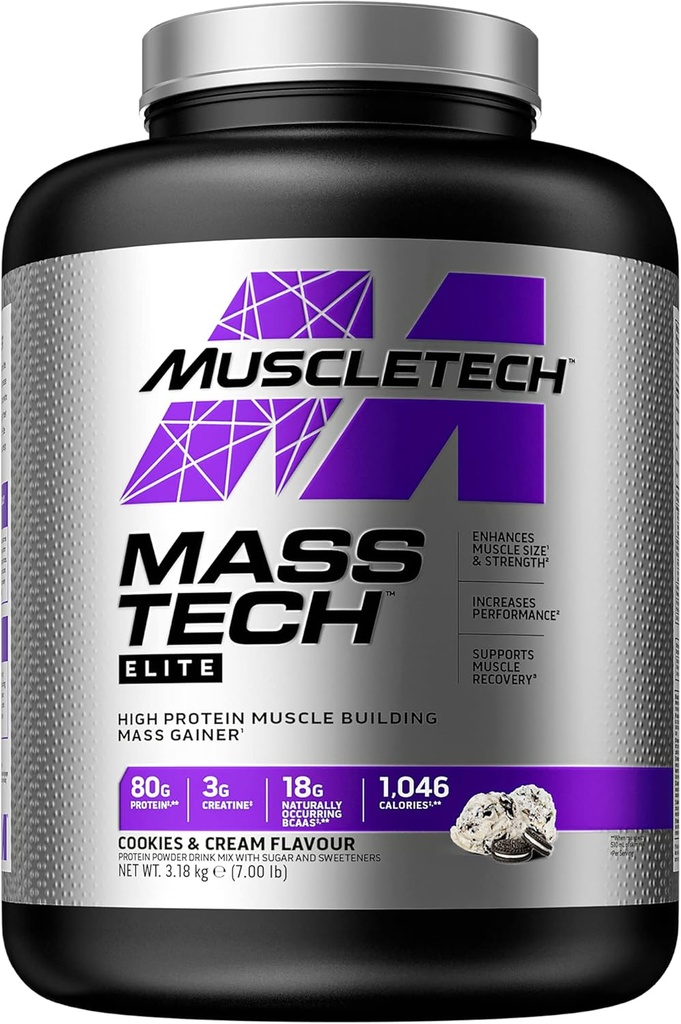 Mass Gainer Pulbere de proteine MuscleTech Mass-Tech Gainer Whey Pulbere de proteine + Muscle Builder Pulbere de proteine Create Suplimente Cookie-uri și Cream, 7 lbs (Pachet mai Vary)