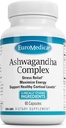 Complexul EuroMedica Ashwagandha - Supliment pentru sprijinirea sănătăţii suprarenale - Ashwagandha Supliment cu extract de Rhodiola Rosea - Suplimentul vegetal pentru susţinerea energiei şi concentraţiei - 60 capsule