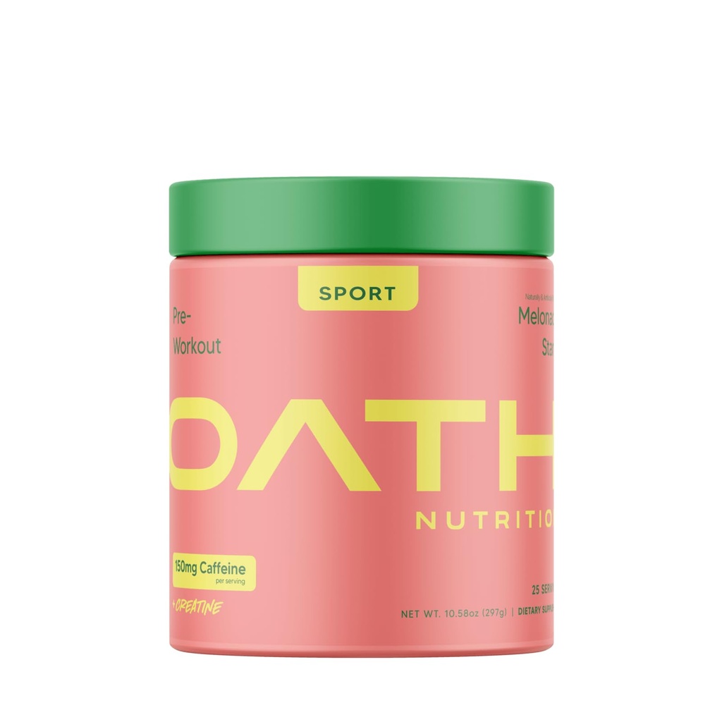 Nutriție Oath Sport Zahar Praf de pre-workout gratuit, Melonade Stand, Conține Creatina Monohidrat, Cafeina și Beta Alanina, Pre Workout pulbere pentru femei și bărbați, 25 Serviri