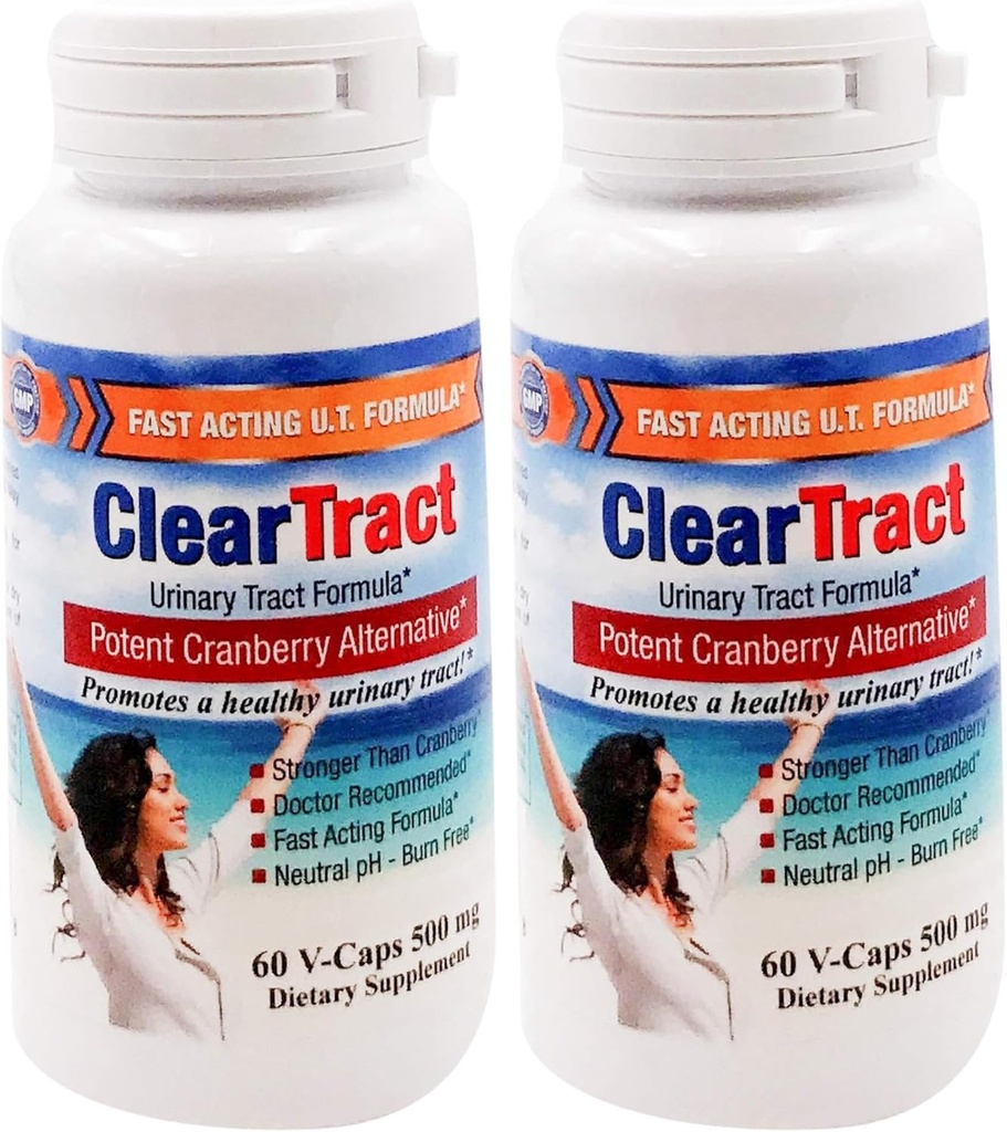 Cleartract D- Manose Formula Capsule, 500 Mg, 60 Count (Pachet de 2)
