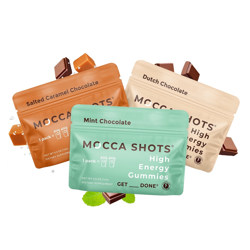 Cafeina energie Mesteca 3-Pachet, 200mg de cofeina pe pachet! Cafeina Boost, Cafele Energy Gummy, Mocca Shots High Energy Gummies, Vegan, Plant-Based, Gluten-Free (pachet de 3)