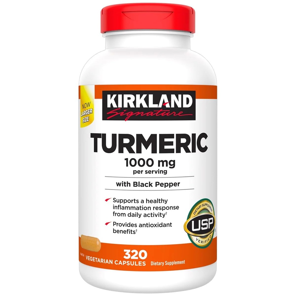 Kirkland Signature Turmeric cu Black Pepper, 1000mg (320 Count)