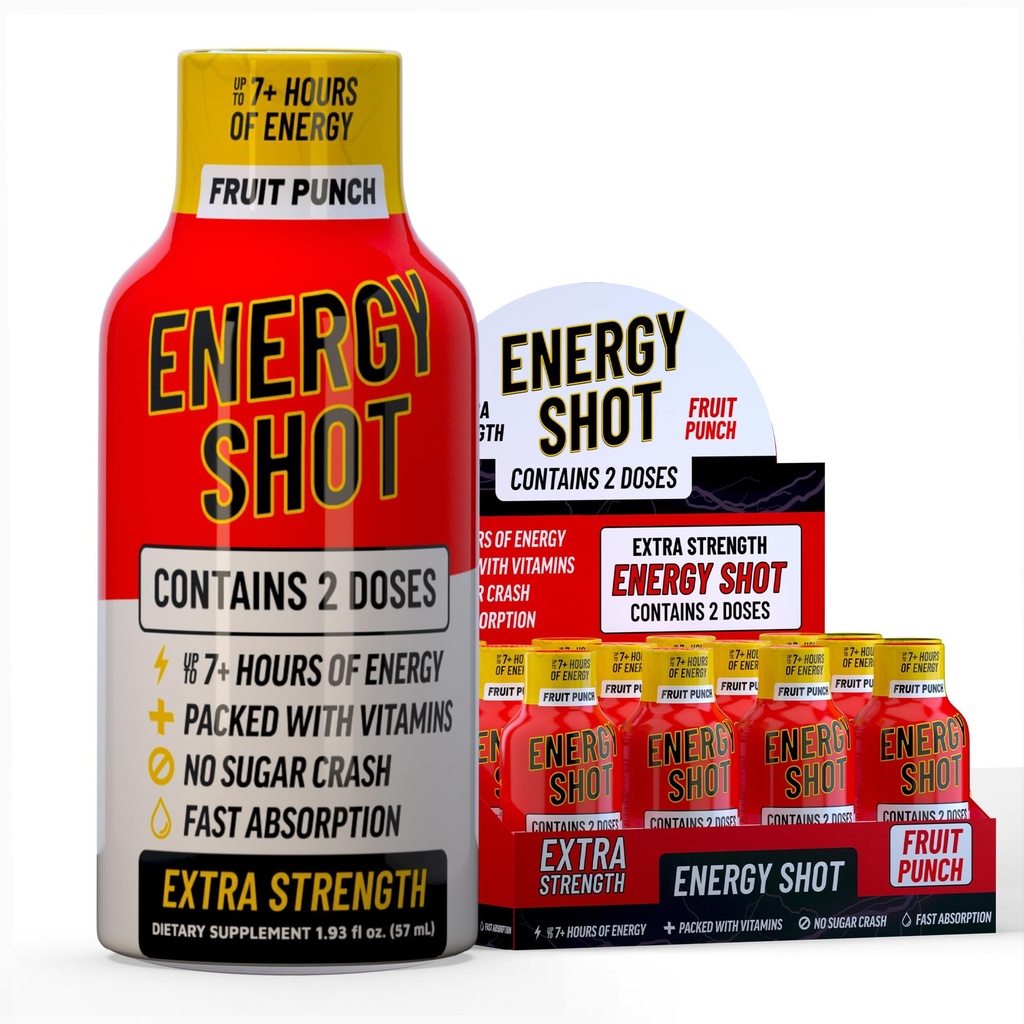 Fructe Punch Extra Putere Energie Shot 12 pk 