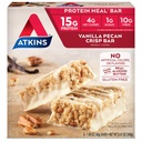 Atkins Vanilla Pecan Crisp Protein Meal Bar, High Fiber, 1g Zahăr, 4g Net Carb Meal Înlocuire, Keto Friendly, 5 Conte