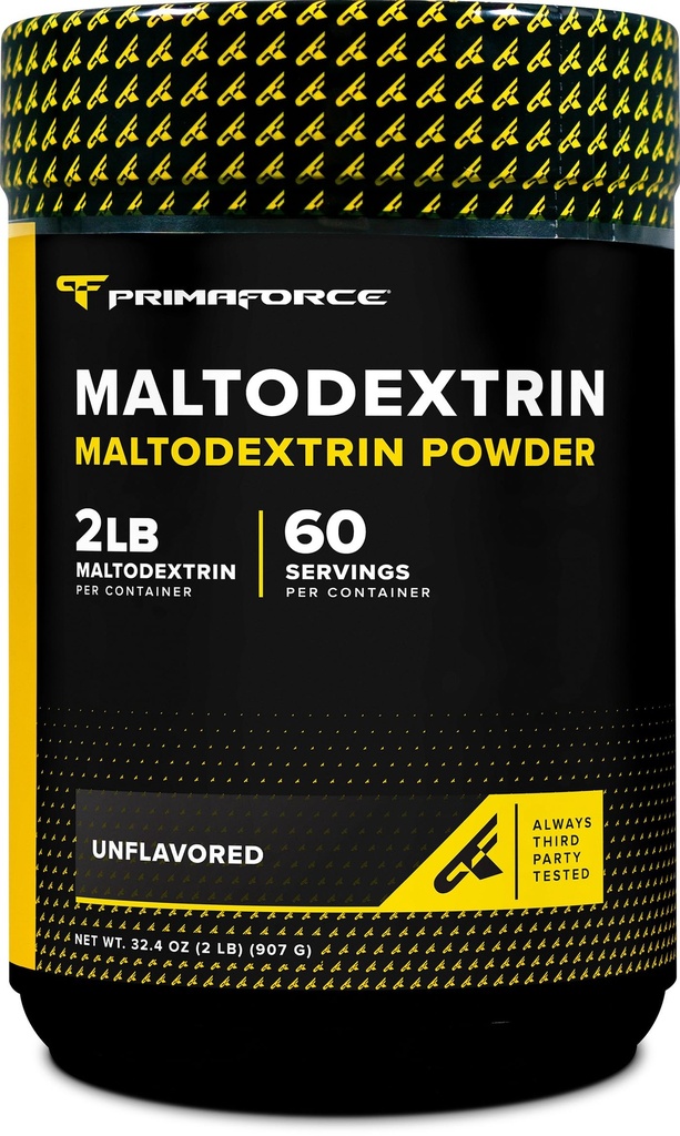 Primaforce Maltodextrin pulbere (2 Lire, fără aromă) - Grad alimentar Maltodextrin pulbere pentru creșterea energiei de antrenament, Gain & Endurance