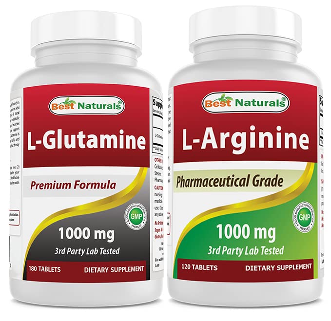 Cele mai bune naturale L- Glutamină 1000 mg & L- Arginină 1000 mg