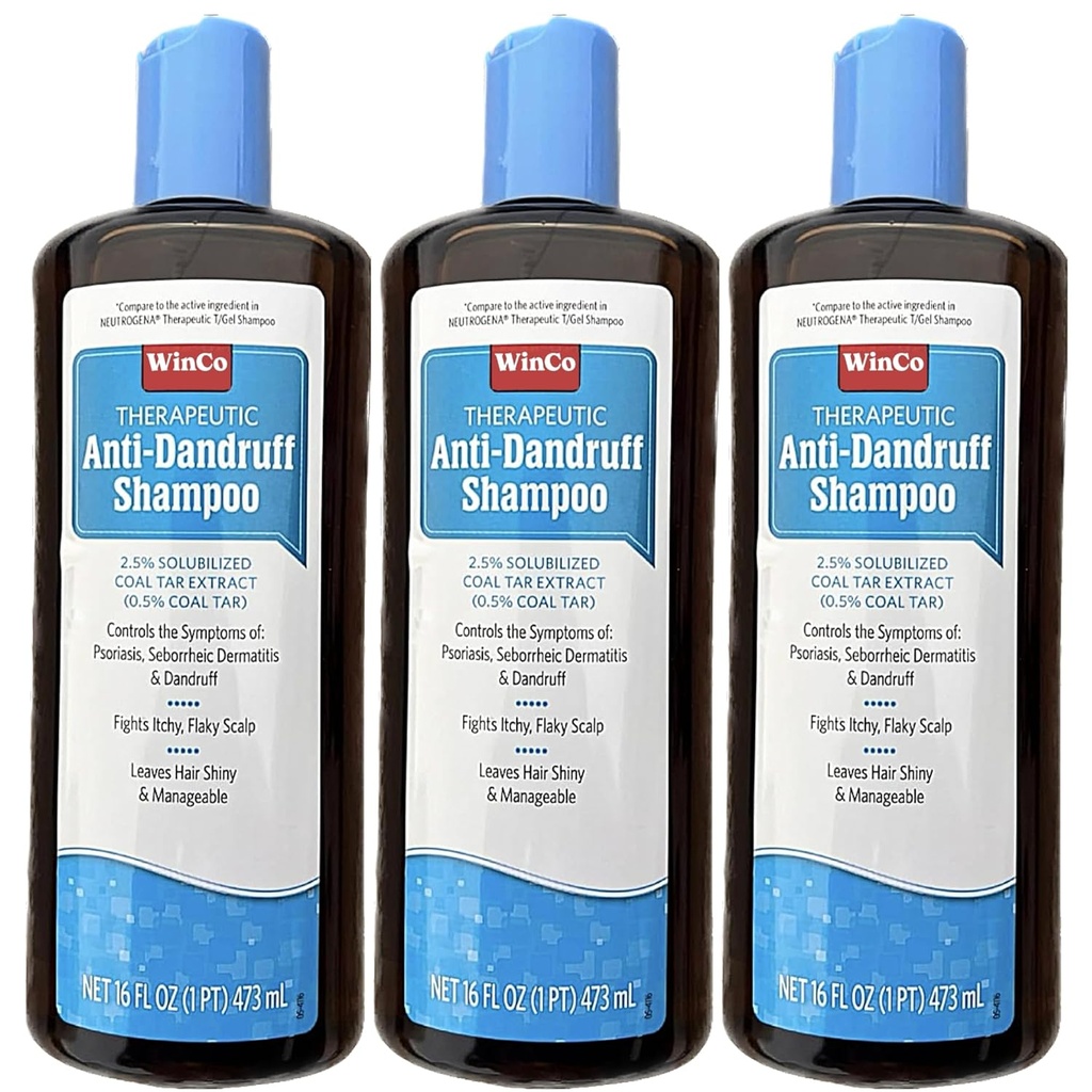 3 pachet terapeutice cărbune Tar gel Sampon anti matreata - Psoriazis, Dermatita seboreica, 16 oz fiecare flacon - dimensiune mare - Gel T
